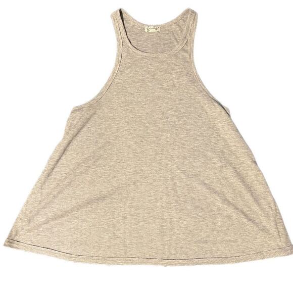 Free People Intimately Ribbed Gray Swing Tank Top Sz Small - Picture 1 of 8